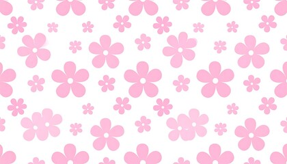 Delicate pink flower pattern on white background