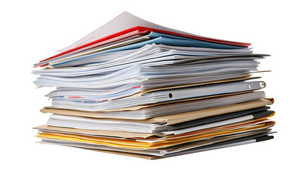 Stack of office paperwork to organize and declutter your busy professional workspace efficiently