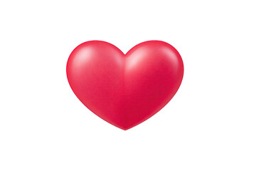 Fototapeta premium Red heart love romance passion affection happiness symbol glossy shiny isolated 3D smooth valentine emotional decorative celebration cheerful cute vibrant joyful icon graphic design shape object