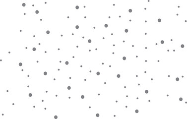 Scattered gray dots of varying sizes on a white background, creating a pattern.
