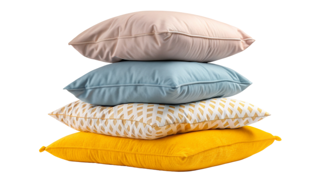 Colorful stack of decorative pillows for modern home decor and comfort enhancement ideas