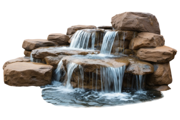 Beautiful natural rock waterfall garden water feature for outdoor landscaping inspiration ideas