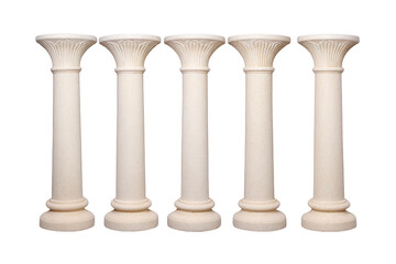 White column classical architecture pillar vertical stone ancient decorative support structure Elegant white classical columns with decorative tops vertical stone pillars for architectural support