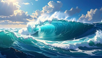 Ocean waves crashing