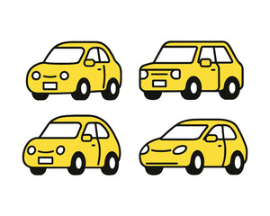 Minimalist Vector Icon of Car Viewed from Front Angle