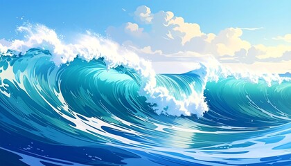 Ocean waves panorama