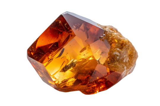 Vibrant orange citrine gemstone displaying stunning facets and brilliant clarity on a black background