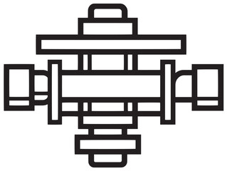 Elegant minimal pipe vise drawing in stylish vector art