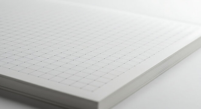 Minimalist Open Graph Paper Notebook Suggesting Precision, Organization, and Cleanliness for Design, Architecture, and Data Analysis Projects with its Modern