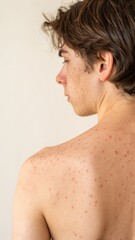 Teenage Boy with Acne on Back and Shoulder