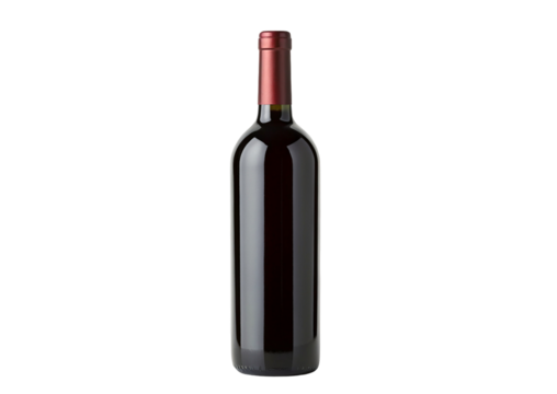 Elegant red wine bottle with stylish label on a white background for product photography enthusiasts