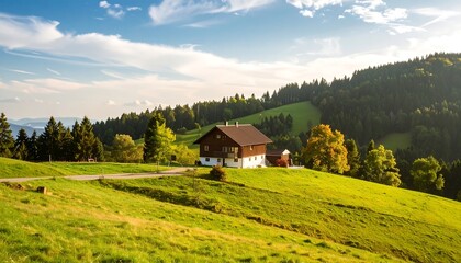 Obraz premium Scenic mountain chalet