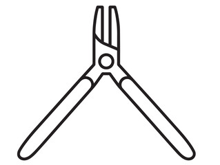 Durable Industrial Pliers Icon Designed in Modern Minimal Line Vector Illustration