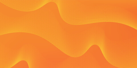 abstract orange background with line waves. Vector illustrator