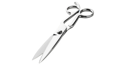 Obraz premium Gleaming metal blades open scissors dark backdrop
