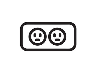 Household Utility Power Strip Icon in Elegant Modern Minimal Line Illustration