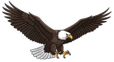 Fototapeta premium Majestic eagle soars with outstretched wings