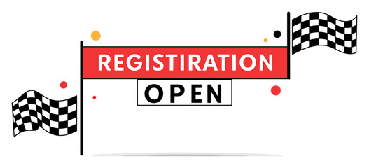 Registration Open Finish Line Banner - Vector Graphic
