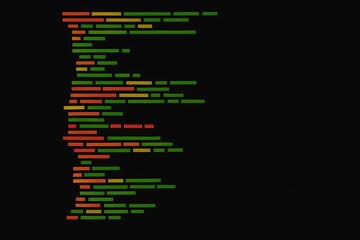 Colorful Programming Code Snippet with Syntax Highlighting on Black Background.