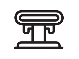 Modern Punch Press Machine Icon in Simple Clean Line Vector Artwork