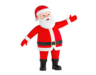 3D cartoon happy Santa Claus character with cheerful face symbolizing Christmas holiday joy festive celebration and winter tradition isolated on white background