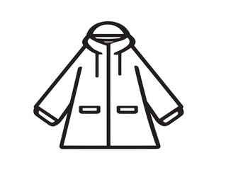 Stylish Rainwear Fashion Icon in Professional Clean Line Vector Artwork Illustration