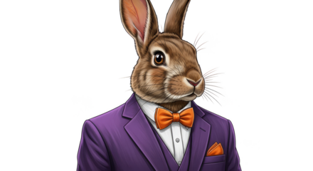 Suave bunny in custom purple suit