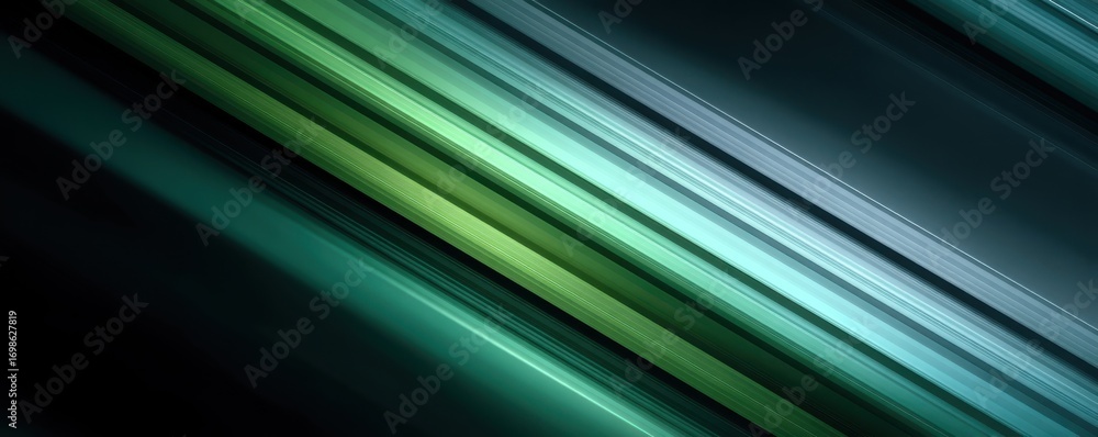 Poster abstract gradient with green and blue slanted lines in modern design