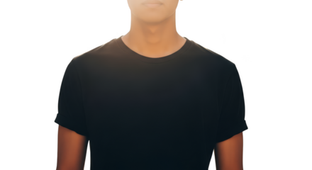 Torso of a person wearing tee