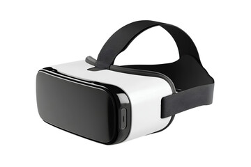 3d model of a virtual reality headset, white and black color palette, transparent background, png format, white background, png file