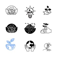 Environmental War Awareness Icons – Anti-War Graphics for Nature Protection and Sustainability