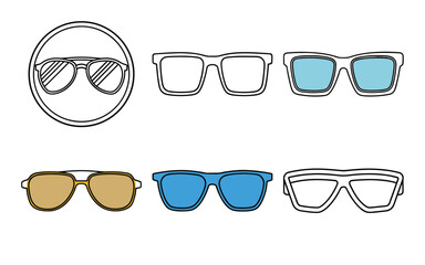 Vector art of stylish sunglasses collection
