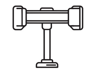Essential Rubber Mallet Icon in Clear Simple Minimal Vector Line Artwork Design