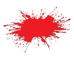 Abstract red paint splash on black background