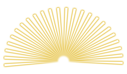 Abstract golden sun rays on black background