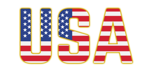 American Flag USA isolated against black background patriotism