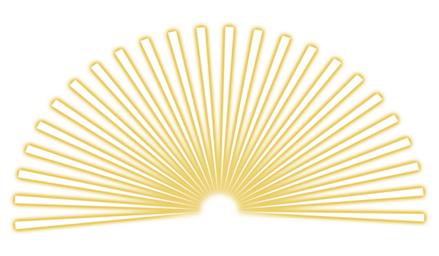 Abstract golden sun rays on black background