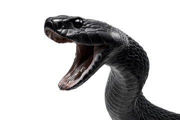 Naklejka premium black snak transparent background, with open mouth and full body png file with white borders around it
