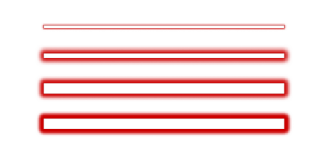 Four red horizontal bars with varying thickness isolated on transparent background