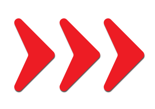 Three red arrows pointing to the right direction - Powered by Adobe