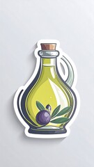 Olive oil bottle sticker graphic