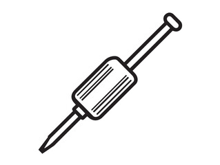 Strong Screwdriver Hand Tool Icon in Clean Minimal Professional Vector Illustration