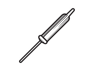 Durable Screwdriver Icon in Modern Elegant Minimal Clean Vector Line Artwork Style