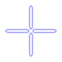 A glowing blue crosshair isolated on transparent background for precise targeting