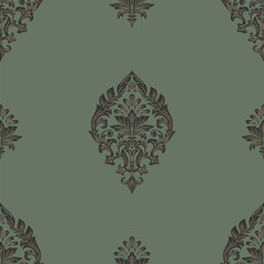 Damask modern seamless pattern element. Vintage classical old fashioned damask ornament, seamless texture for wallpapers, textile.