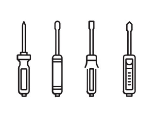 Strong Screwdriver Set Tool Icon in Clean Minimal Professional Vector Illustration