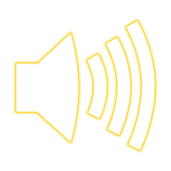 Yellow speaker icon isolated on transparent background for sound and volume