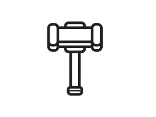 Industrial Sledgehammer Tool Icon in Professional Clean Minimal Vector Artwork Design