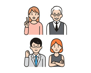 Fototapeta premium Simple Vector Illustration of a Boss and Subordinate Rejoicing After Solving a Problem