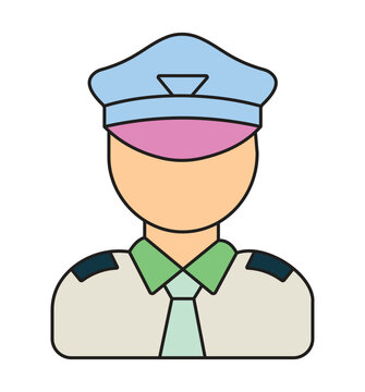 flat style police officer portrait clip art preview